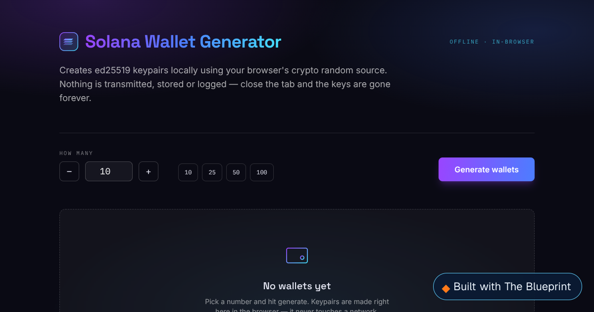 Solana Wallet Generator